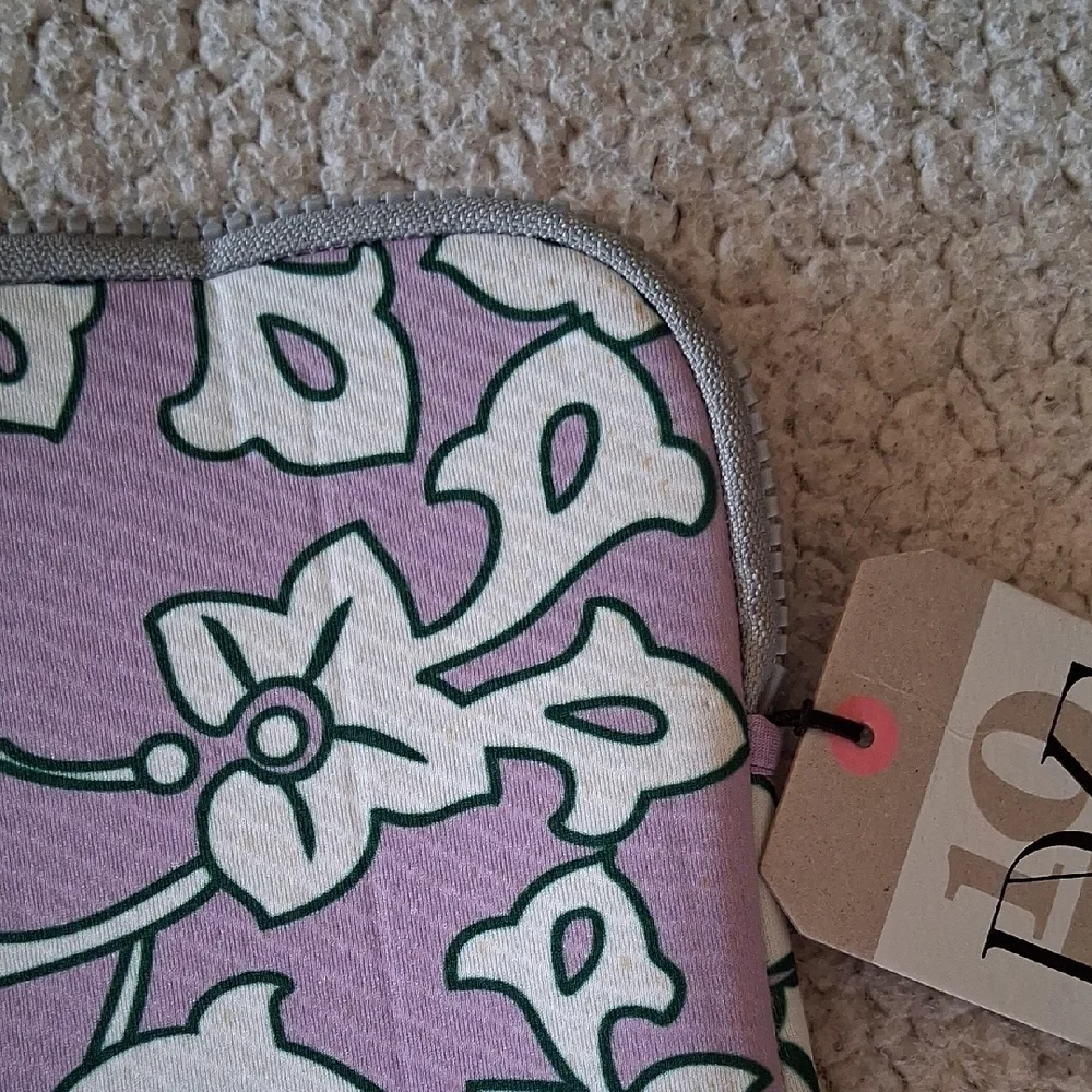 Diane Von Furstenberg Purple and White Floral Laptop Bag New